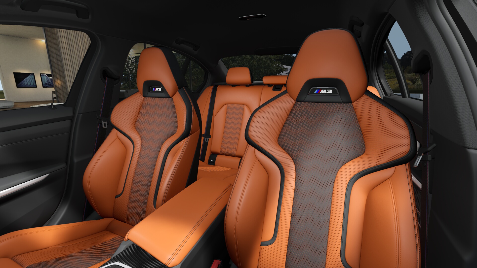 BMW M3 Competition M xDrive セダン　BMW Individual フローズンポルティマオブルー　harman/kardon サラウンドサウンド・システムの画像4