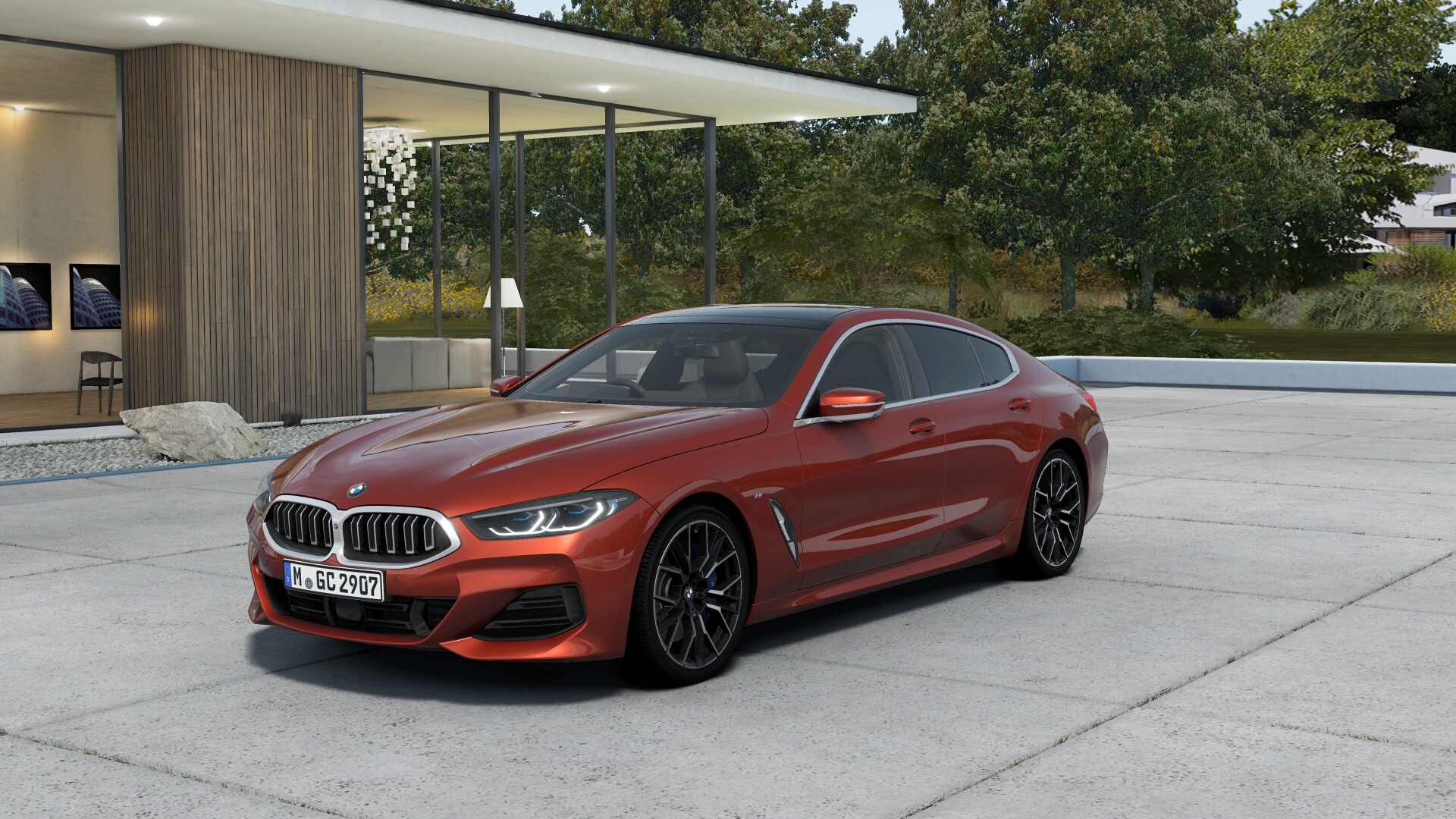 BMW 840d xDrive グラン クーペ　Exclusive M Sport　サンセットオレンジ　パノラマガラス・サンルーフ