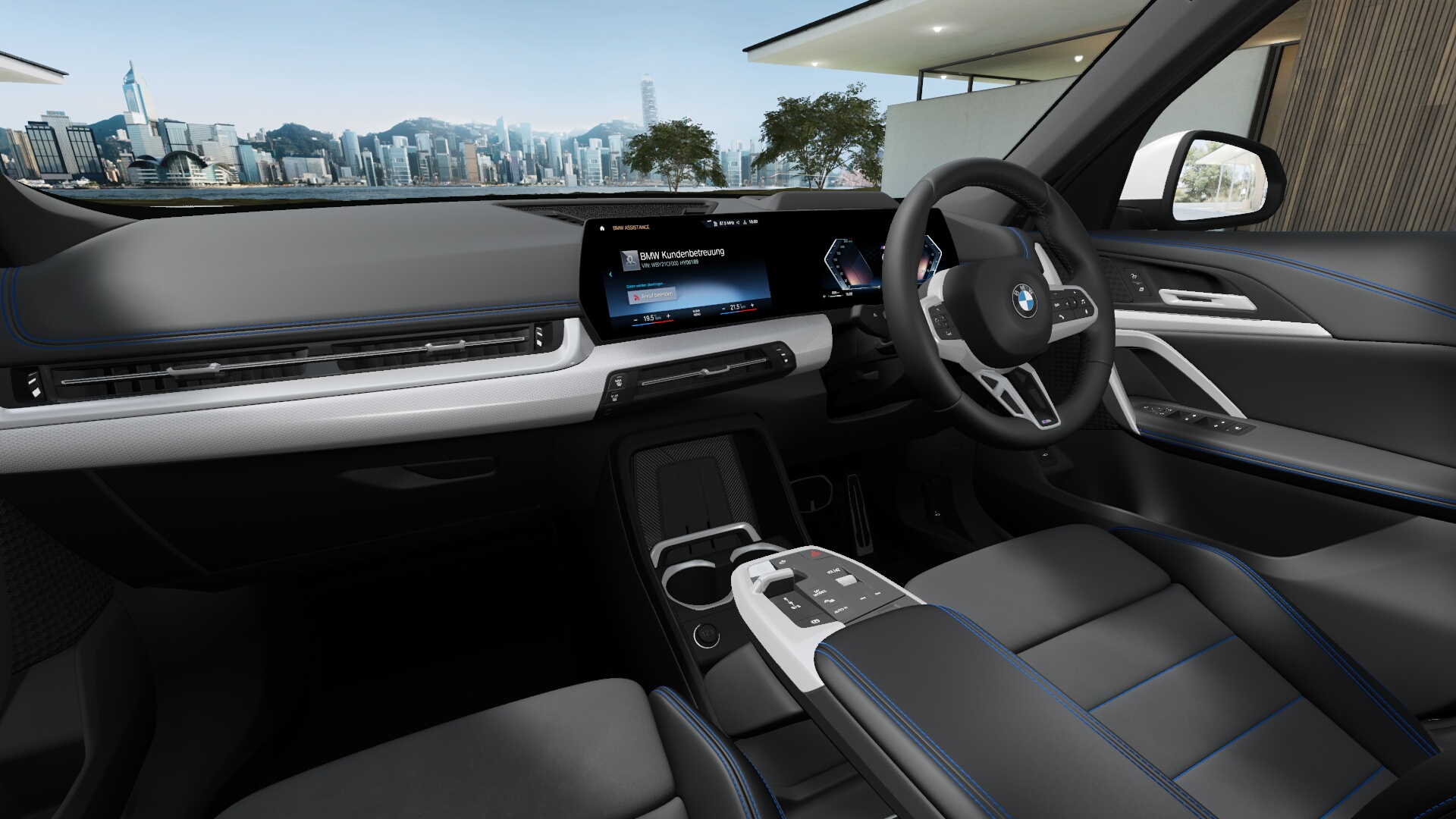 BMW X1 sDrive18i ミネラル・ホワイト M アルカンタラ／ヴェガンザ・コンビネーション ブラック（ブルー・ステッチ付）の画像3